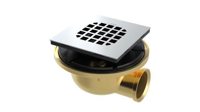 Brass Shower Drain with 1-1/2" Outlet for use with Tile Bases (SD480-SS)