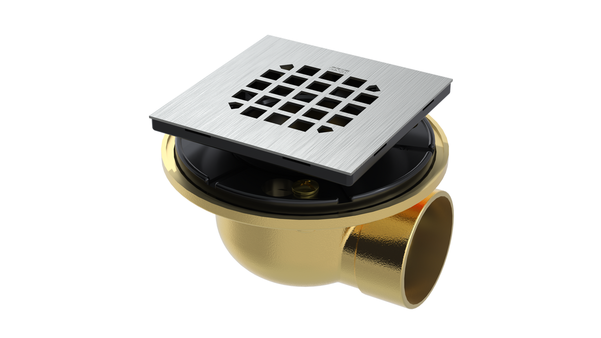 Brass Shower Drain with 2" Outlet for use with Tile Bases (SD482)