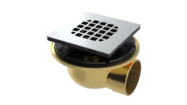 Brass Shower Drain with 2" Outlet for use with Tile Bases (SD482-SS)
