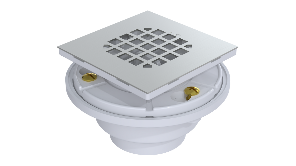 PVC Testable Shower Drain with 2" Outlet for use with Tile Bases (SD5144T-SS)