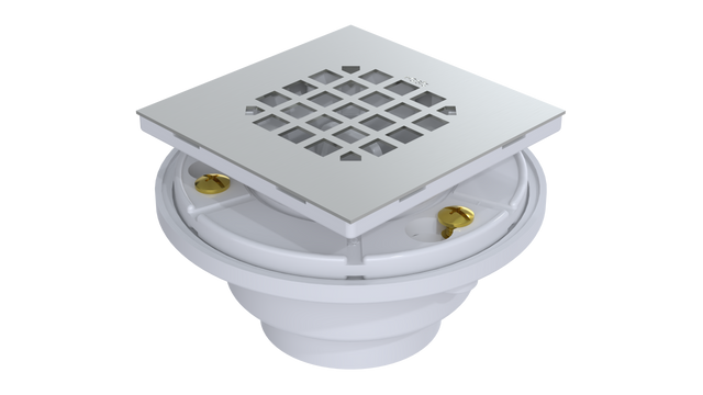 PVC Testable Shower Drain with 2" Outlet for use with Tile Bases (SD5144T-SS)