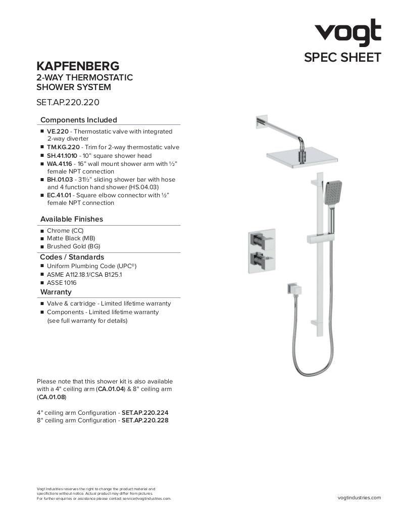 KAPFENBERG 2-WAY TH SHOWER KIT