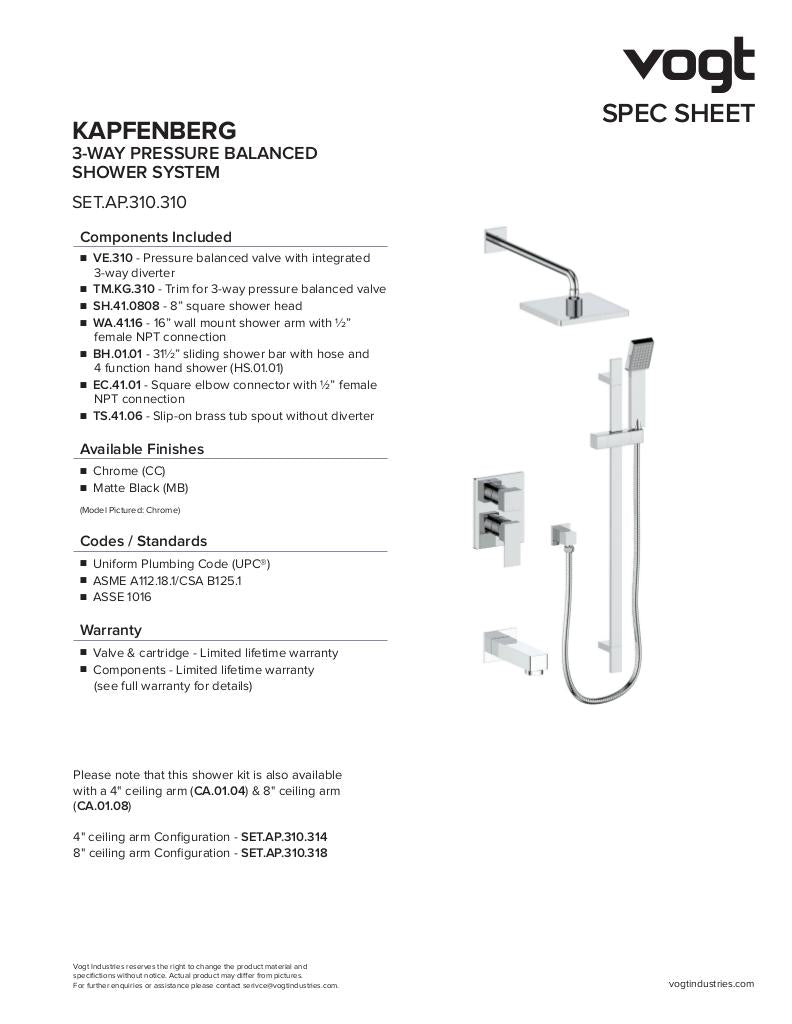 KAPFENBERG 3-WAY PB SHOWER KIT