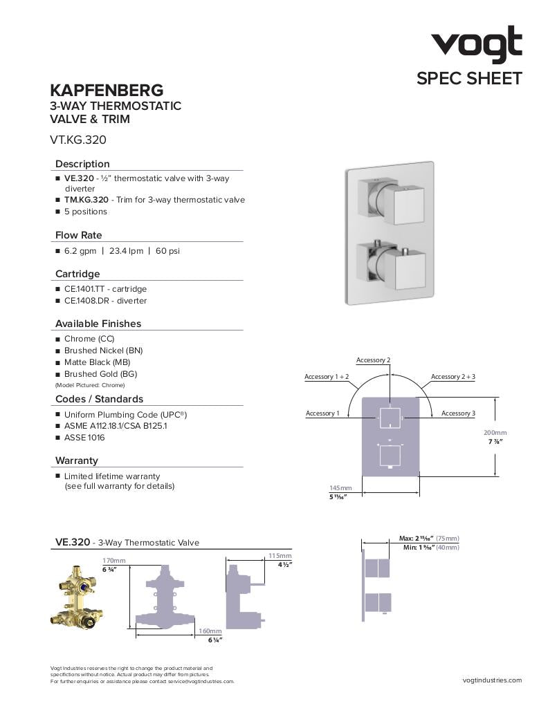 KAPFENBERG 3-WAY TH SHOWER KIT