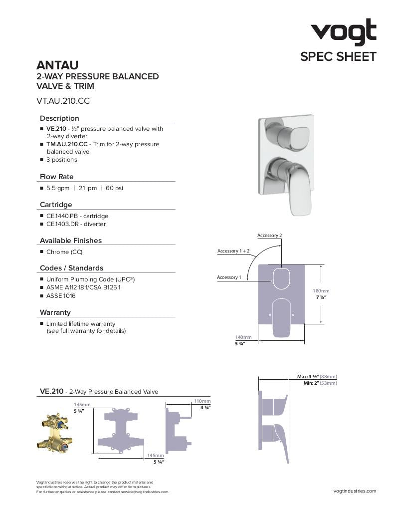ANTAU 2-WAY PB SHOWER KIT