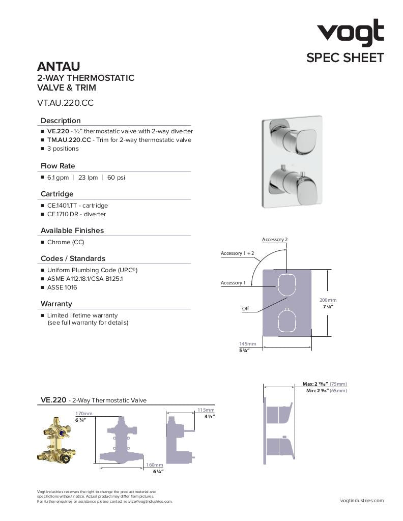 ANTAU 2-WAY TH SHOWER KIT