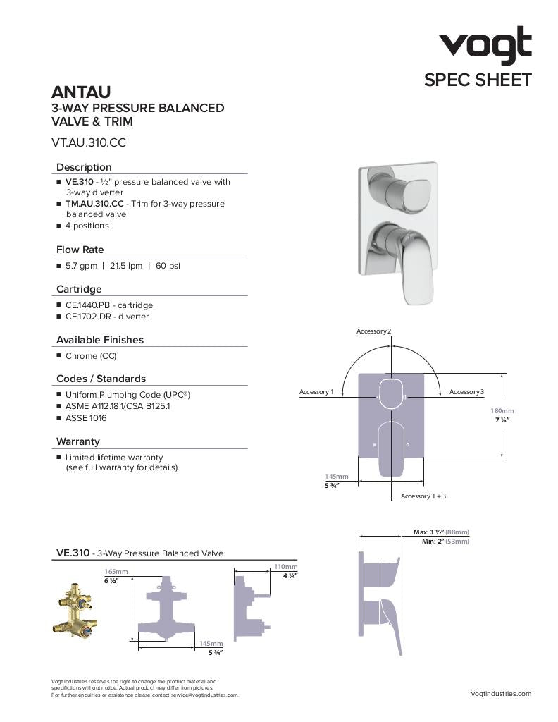 ANTAU 3-WAY PB SHOWER KIT
