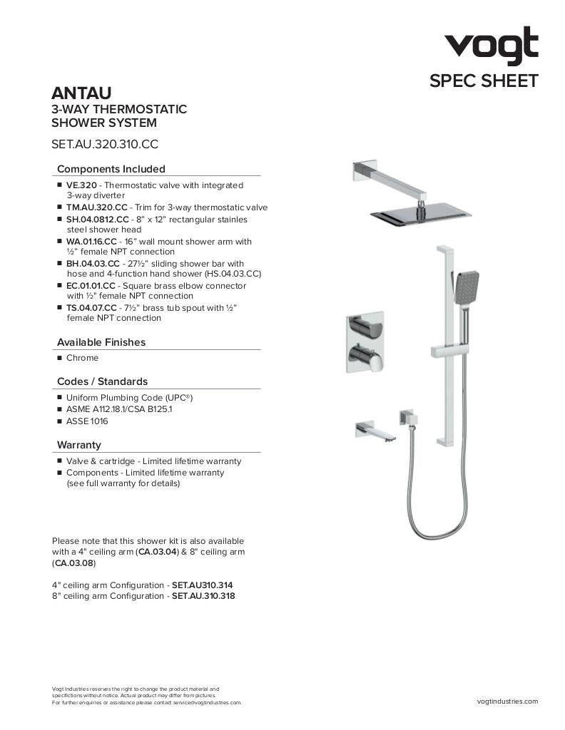 ANTAU 3-WAY TH SHOWER KIT