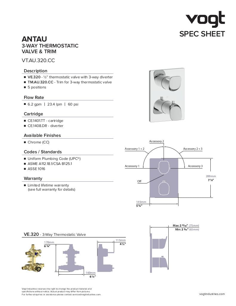 ANTAU 3-WAY TH SHOWER KIT