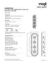 CARINTHIA 3/4" HIGH-FLOW TH SHOWER KIT WITH BODY JETS AND 6" CEILING ARM
