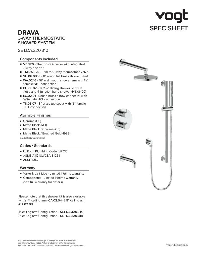 DRAVA 3-WAY TH SHOWER KIT