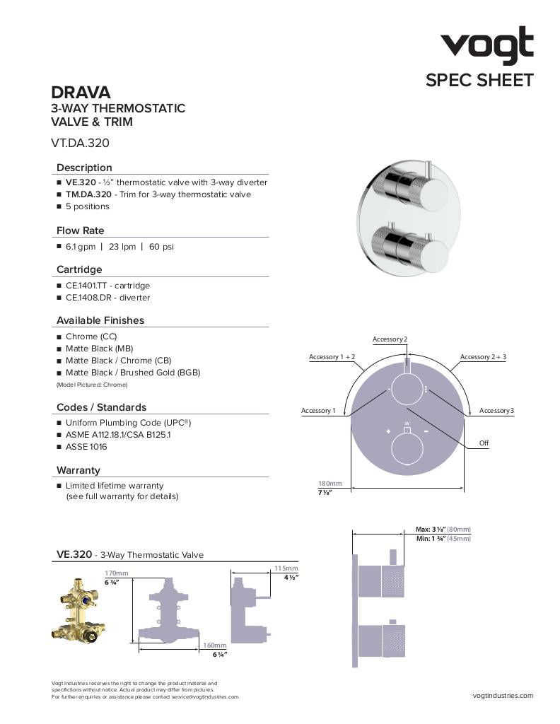 DRAVA 3-WAY TH SHOWER KIT