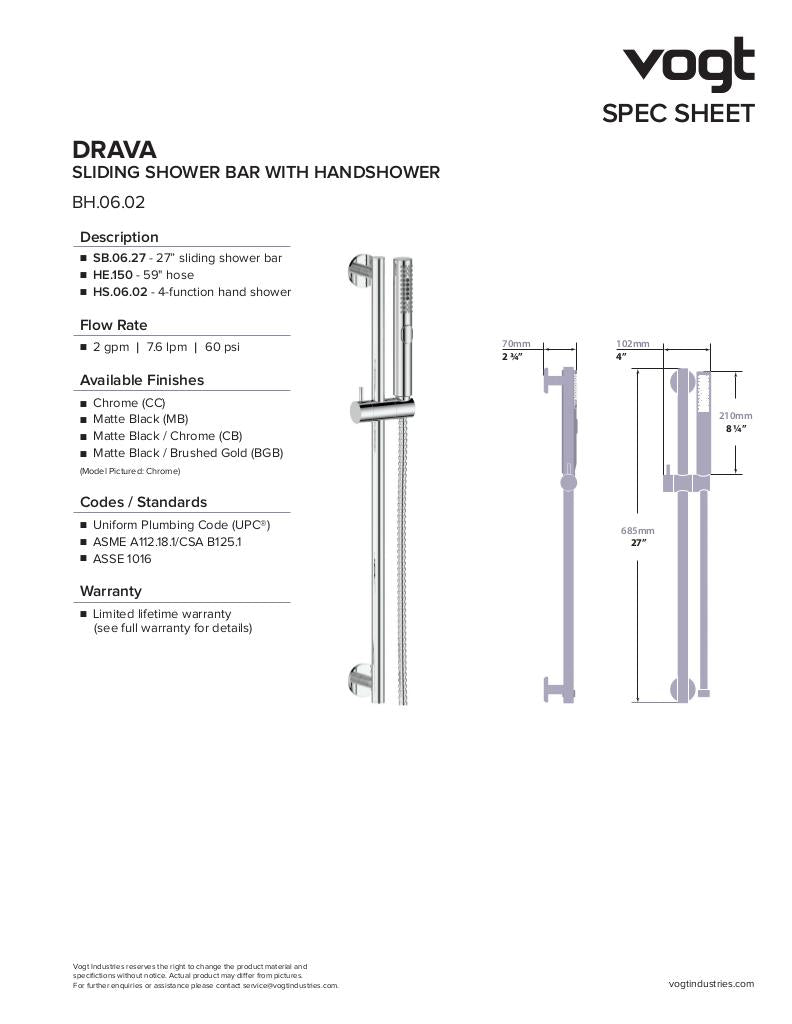 DRAVA 3-WAY TH SHOWER KIT
