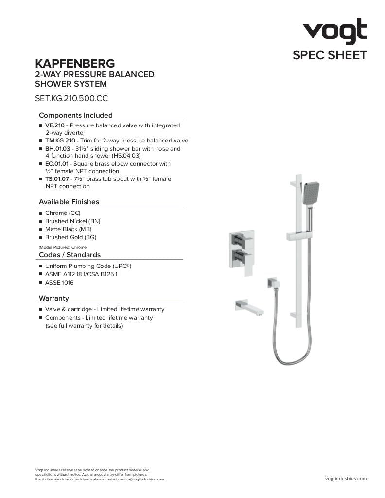 KAPFENBERG 2-WAY PB SHOWER KIT