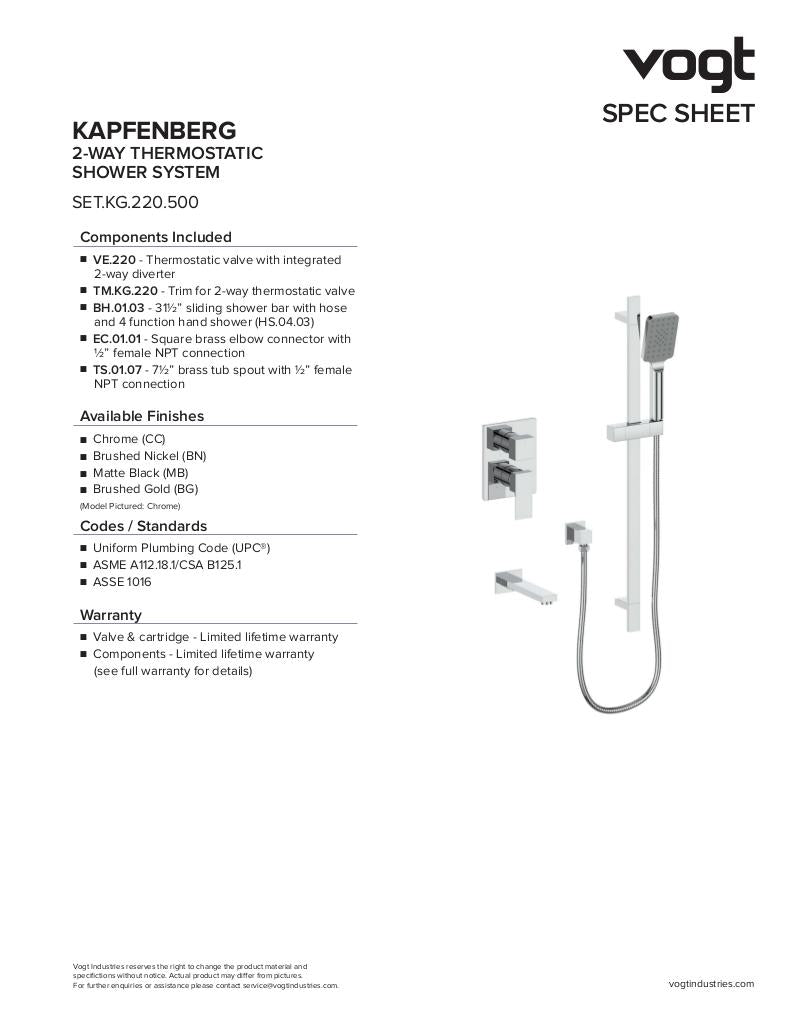 KAPFENBERG 2-WAY TH SHOWER KIT