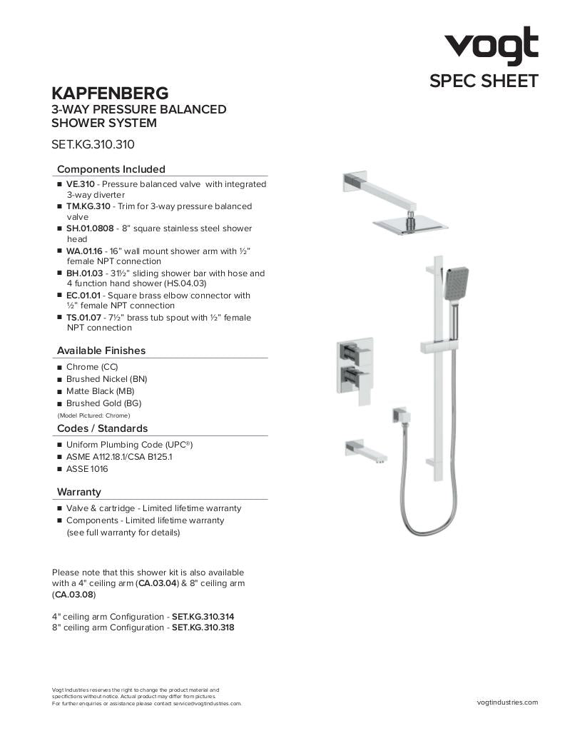 KAPFENBERG 3-WAY PB SHOWER KIT