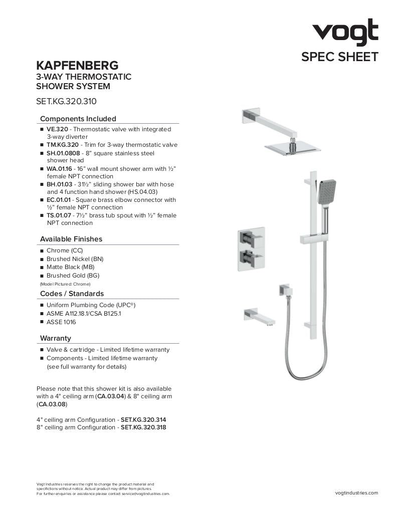 KAPFENBERG 3-WAY TH SHOWER KIT
