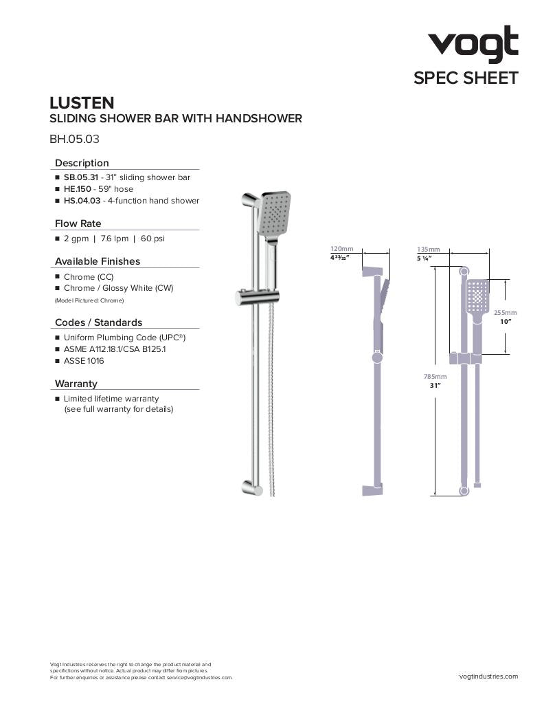 LUSTEN 2-WAY PB SHOWER KIT