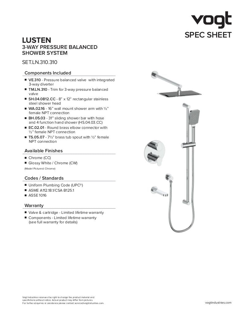 LUSTEN 3-WAY PB SHOWER KIT