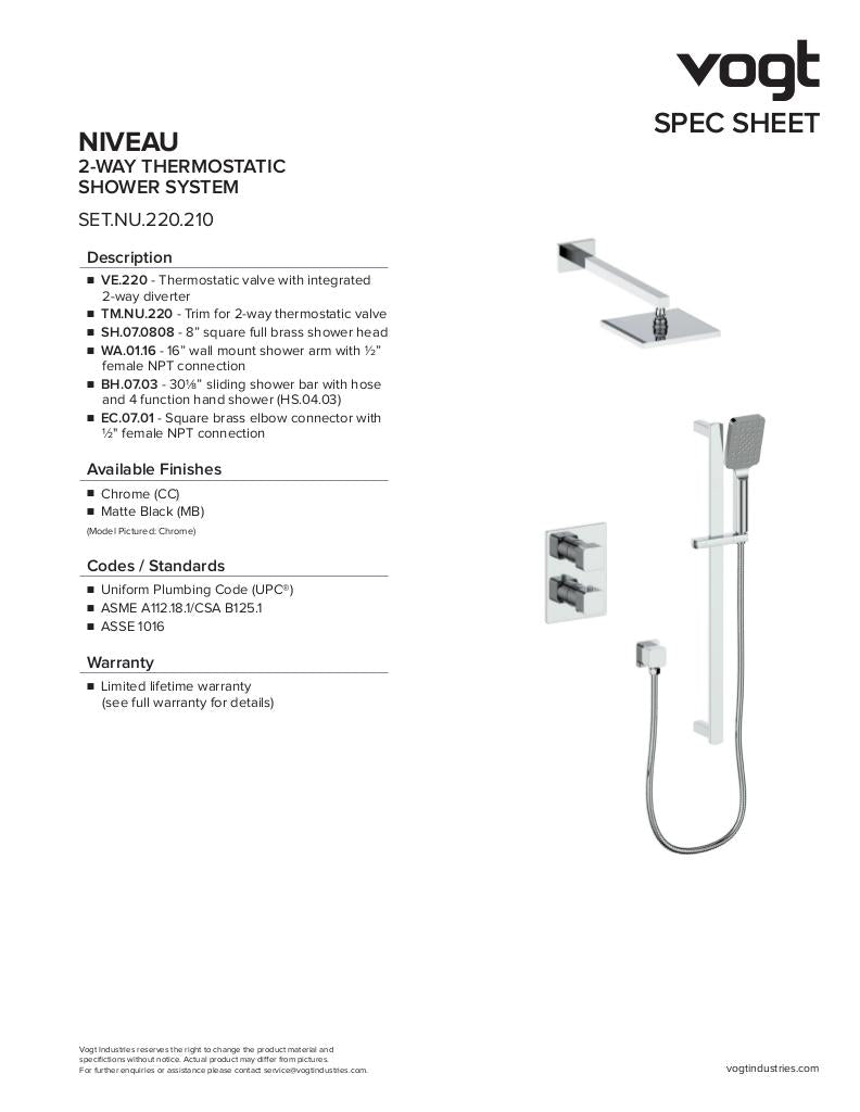NIVEAU 2-WAY TH SHOWER KIT