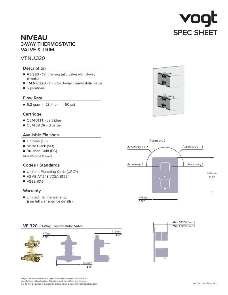 NIVEAU 3-WAY TH SHOWER KIT WITH BODY JETS