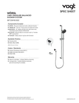 WORGL 1-WAY PB SHOWER KIT