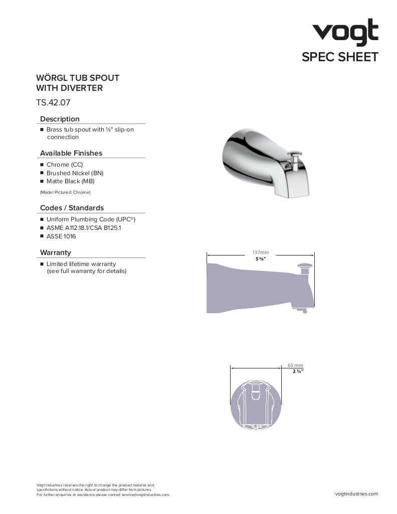 WORGL 1-WAY PB SHOWER KIT
