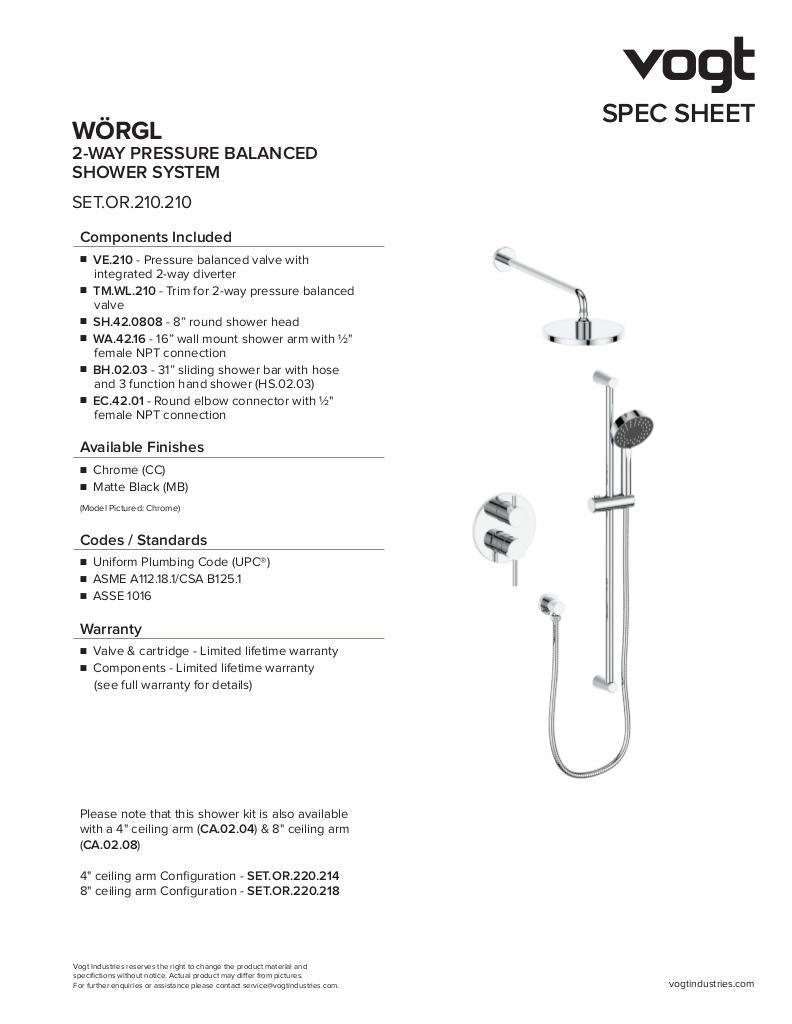 WORGL 2-WAY PB SHOWER KIT