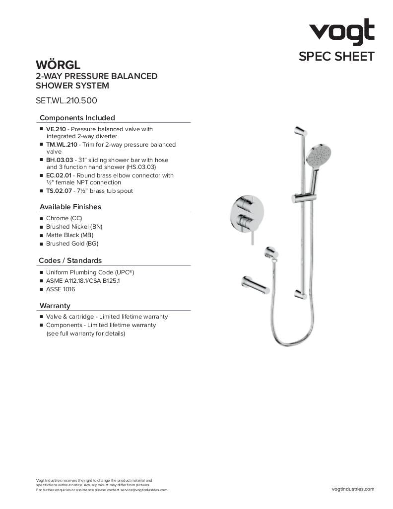 WORGL 2-WAY PB SHOWER KIT