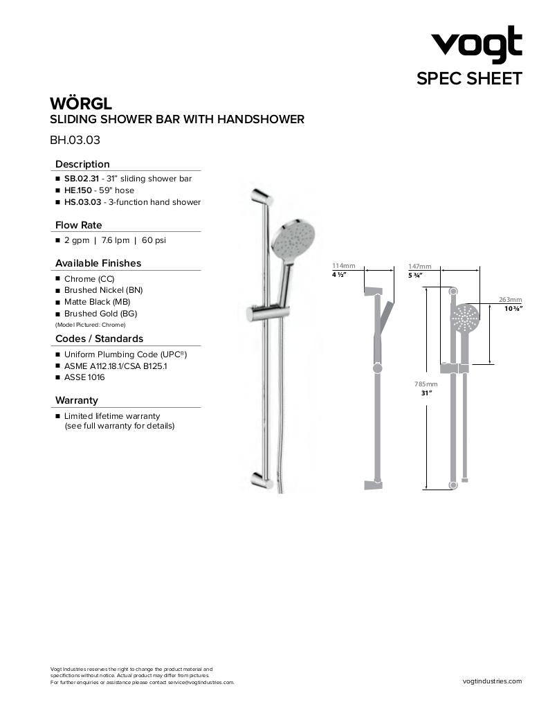 WORGL 2-WAY TH SHOWER KIT