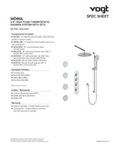 WORGL 3/4" HIGH-FLOW TH SHOWER KIT WITH BODY JETS