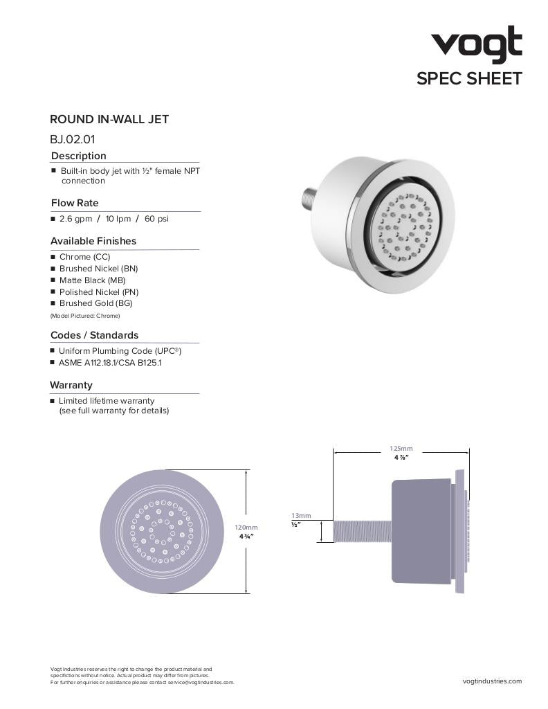WORGL 3/4" HIGH-FLOW TH SHOWER KIT WITH BODY JETS