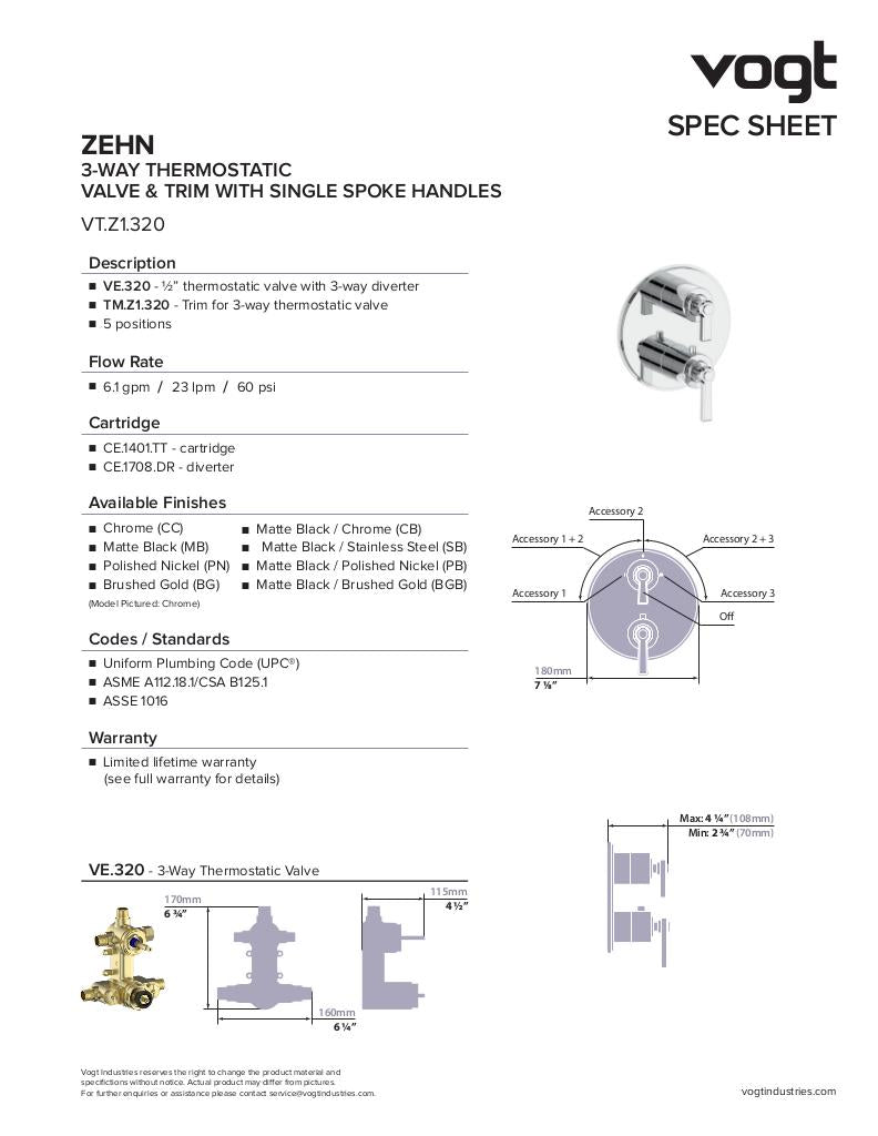 ZEHN 3-WAY TH SHOWER KIT