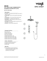 ZEHN 3/4" HIGH-FLOW TH SHOWER KIT WITH BODY JETS AND 6" CEILING ARM