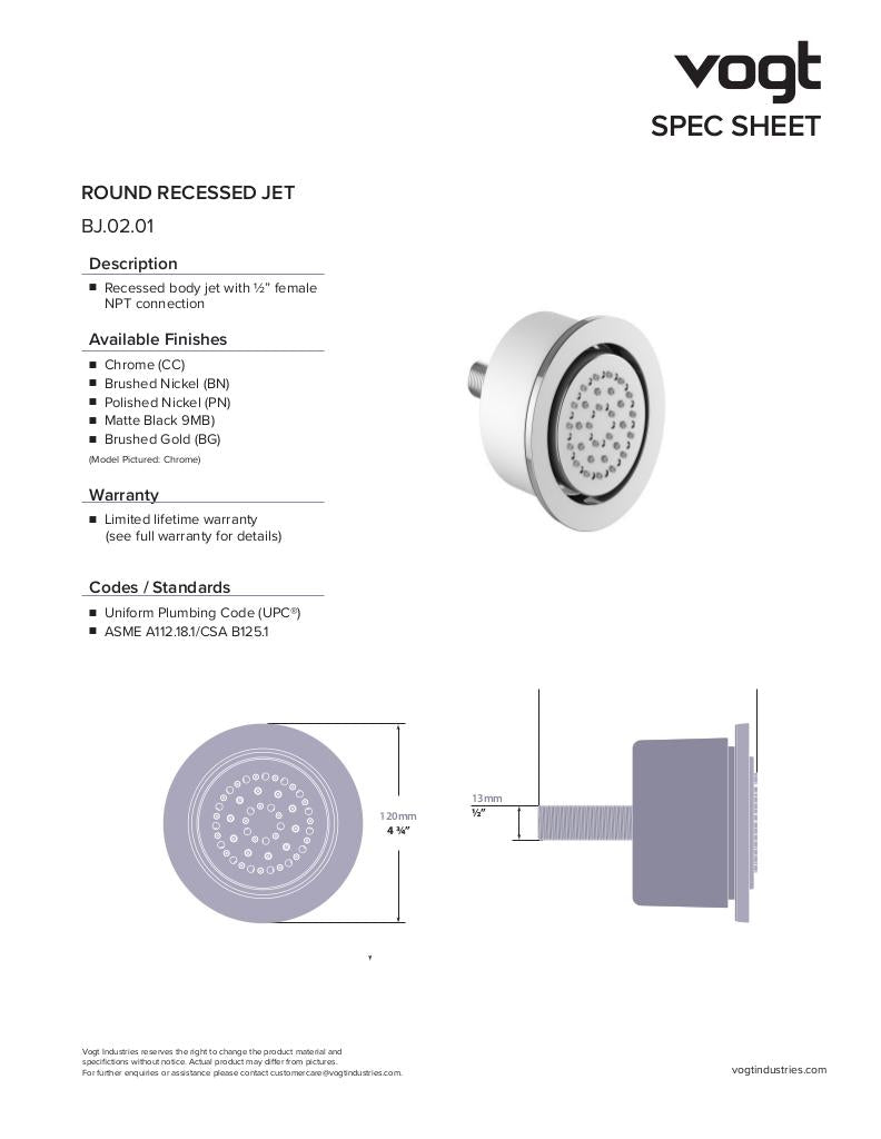 ZEHN 3/4" HIGH-FLOW TH SHOWER KIT WITH BODY JETS AND 6" CEILING ARM