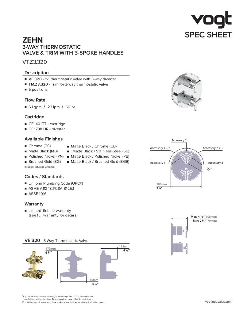 ZEHN 3-WAY TH SHOWER KIT