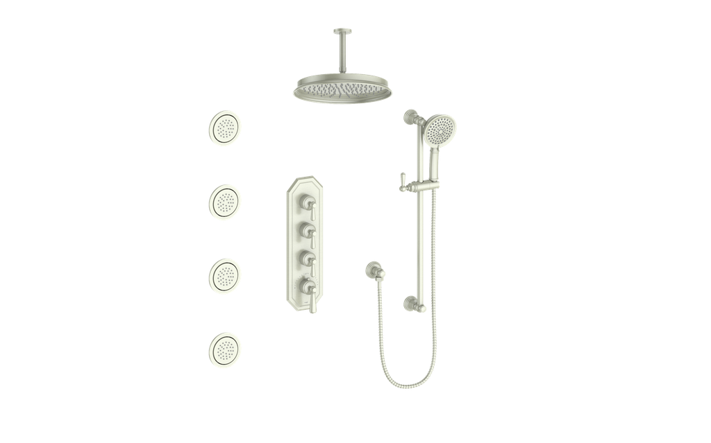 CARINTHIA 3/4" HIGH-FLOW TH SHOWER KIT WITH BODY JETS AND 6" CEILING ARM