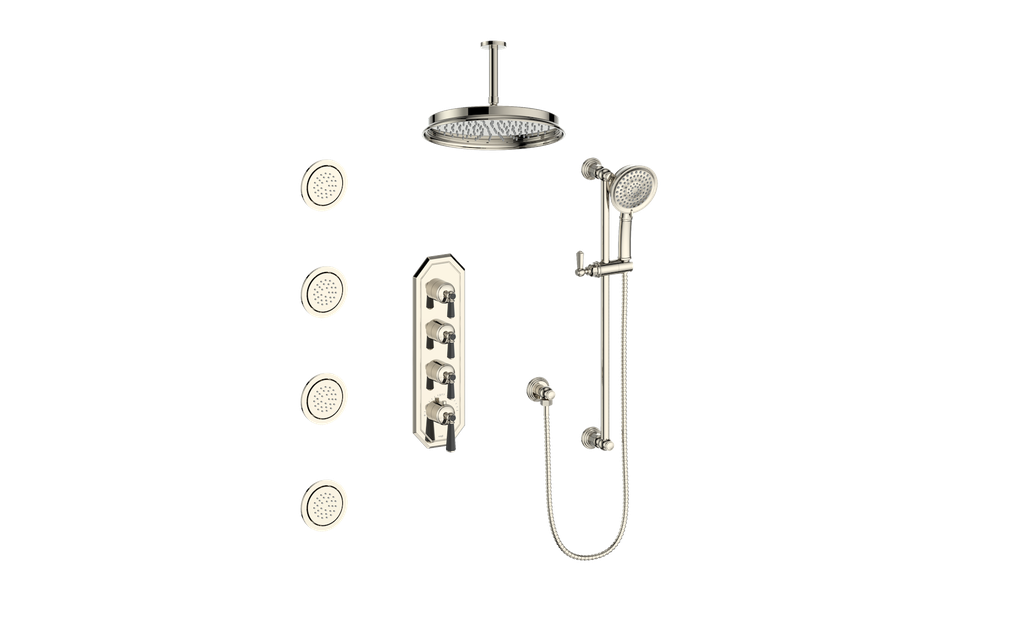 CARINTHIA 3/4" HIGH-FLOW TH SHOWER KIT WITH BODY JETS AND 6" CEILING ARM