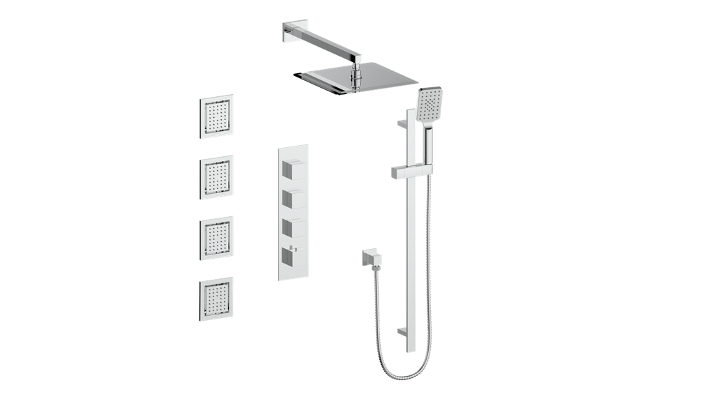 KAPFENBERG 3/4" HIGH-FLOW TH SHOWER KIT WITH BODY JETS