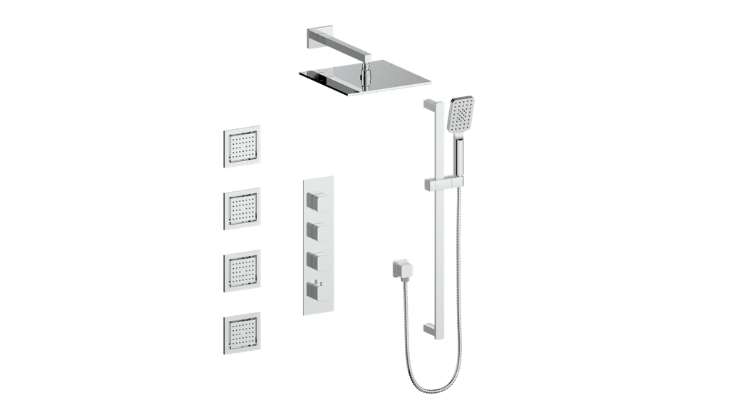 NIVEAU 3/4" HIGH-FLOW TH SHOWER KIT WITH BODY JETS