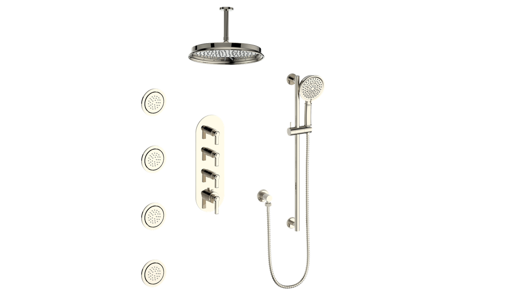 ZEHN 3/4" HIGH-FLOW TH SHOWER KIT WITH BODY JETS AND 6" CEILING ARM