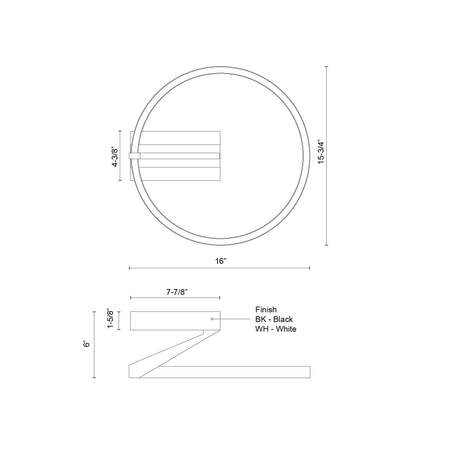 Kuzco Roda 16-in Semi-Flush Mount