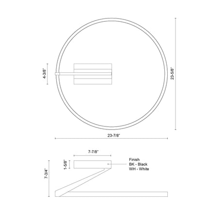 Kuzco Roda 24-in Semi-Flush Mount