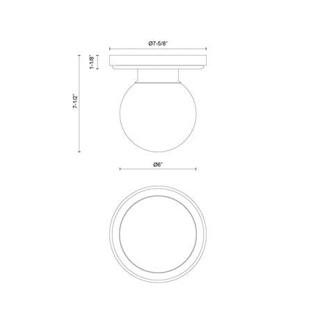 Alora Mood Fiore 6-in Semi-Flush Mount