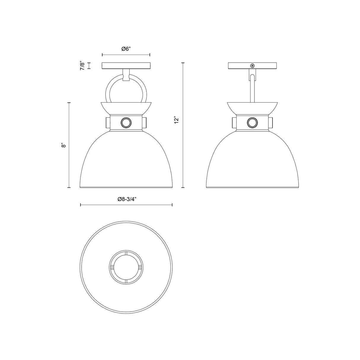 Alora Mood Waldo 9-in Semi-Flush Mount
