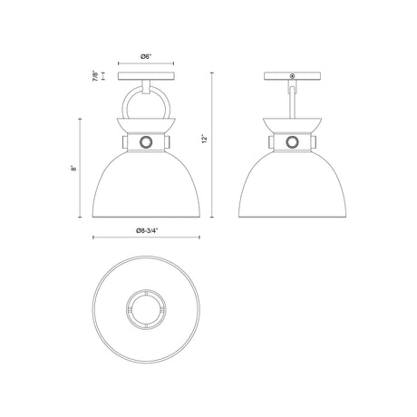 Alora Mood Waldo 9-in Semi-Flush Mount