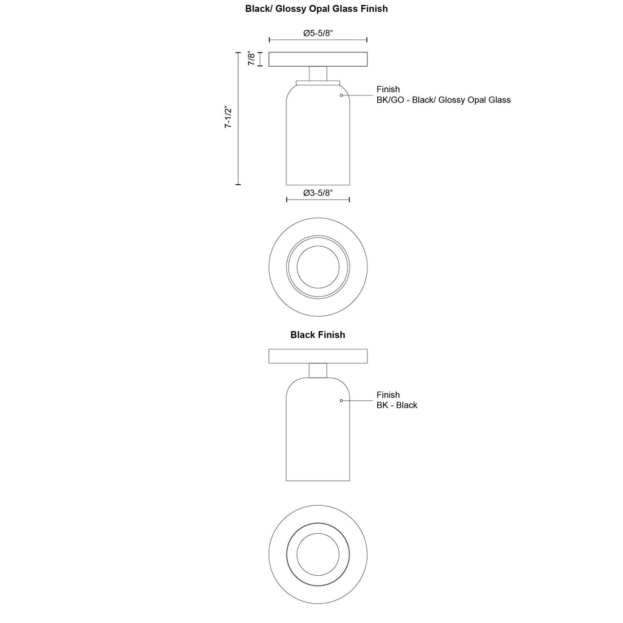 Kuzco Nola 4-in Semi-Flush Mount