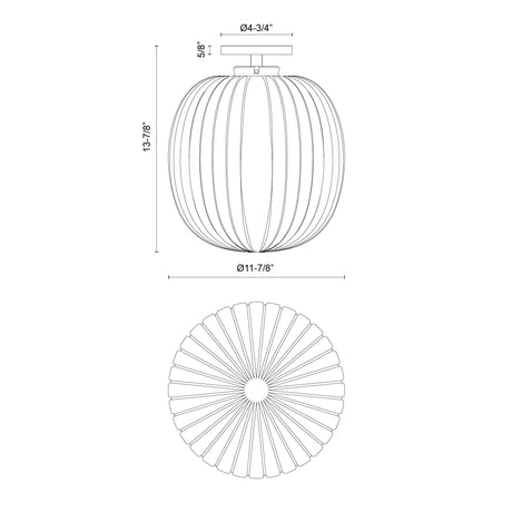 Alora Mood Cherise 12-in Semi-Flush Mount