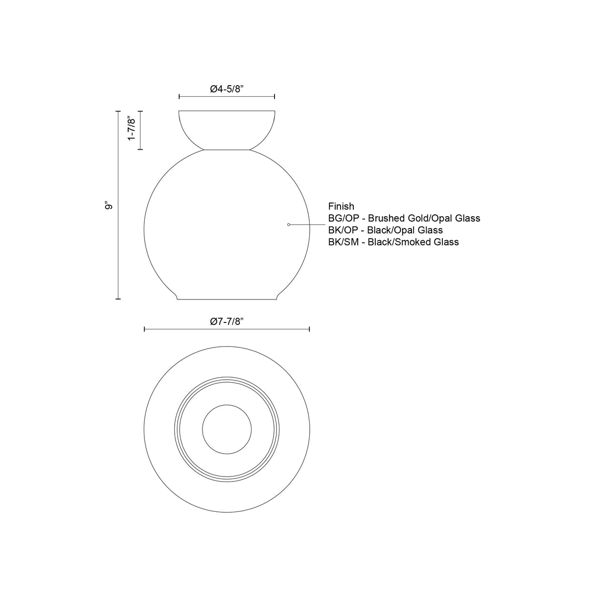 Kuzco Arcadia 8-in Semi-Flush Mount