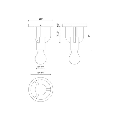 Alora Mood Claire 5-in Semi-Flush Mount